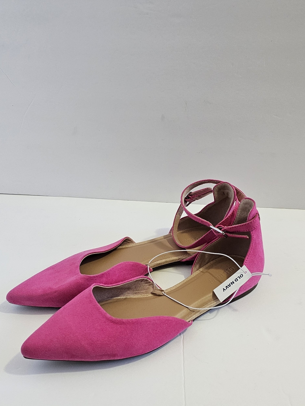 Old Navy Pink Pointed-Toe Ankle Strap Flats